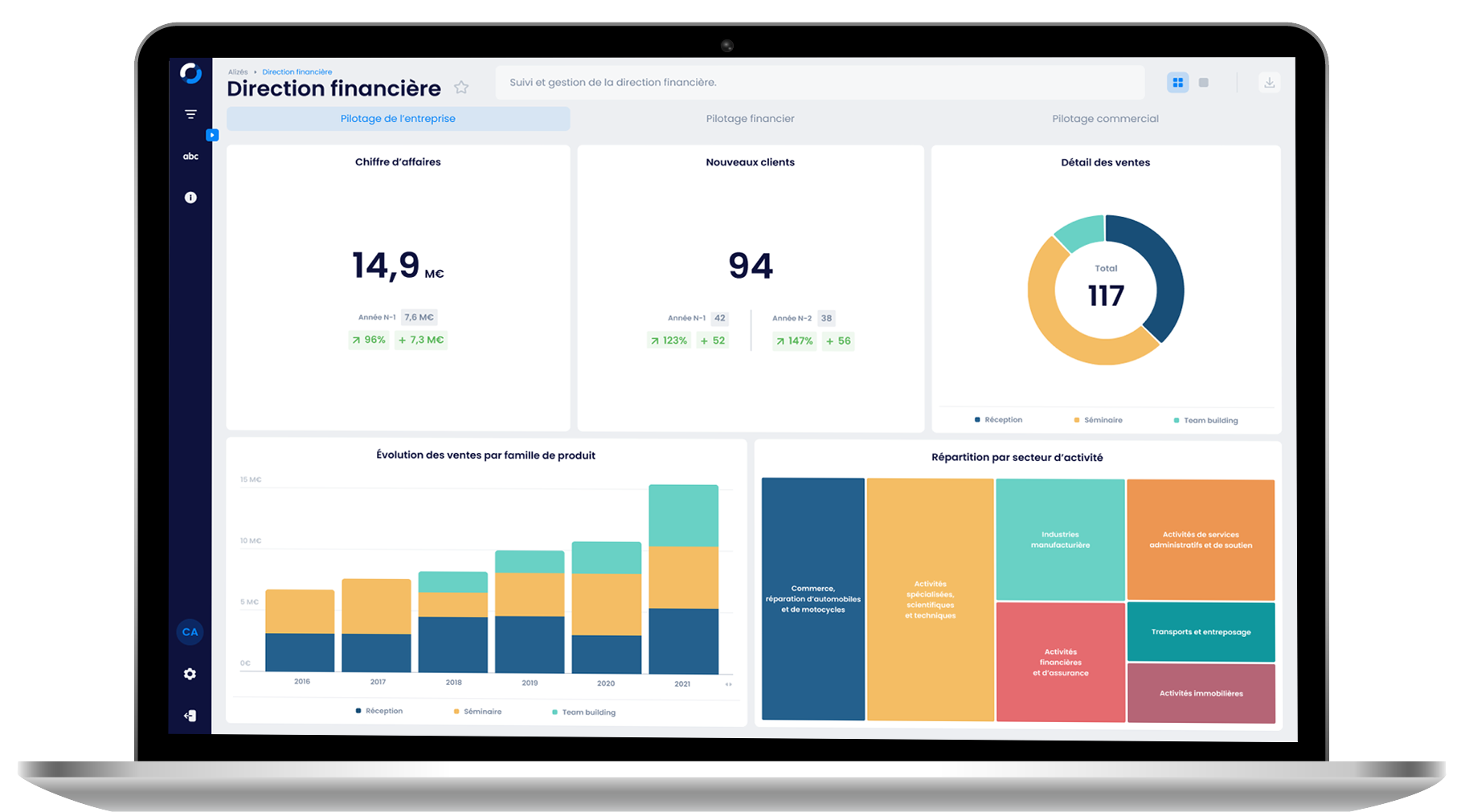 interface myreport sur ordinateur portable